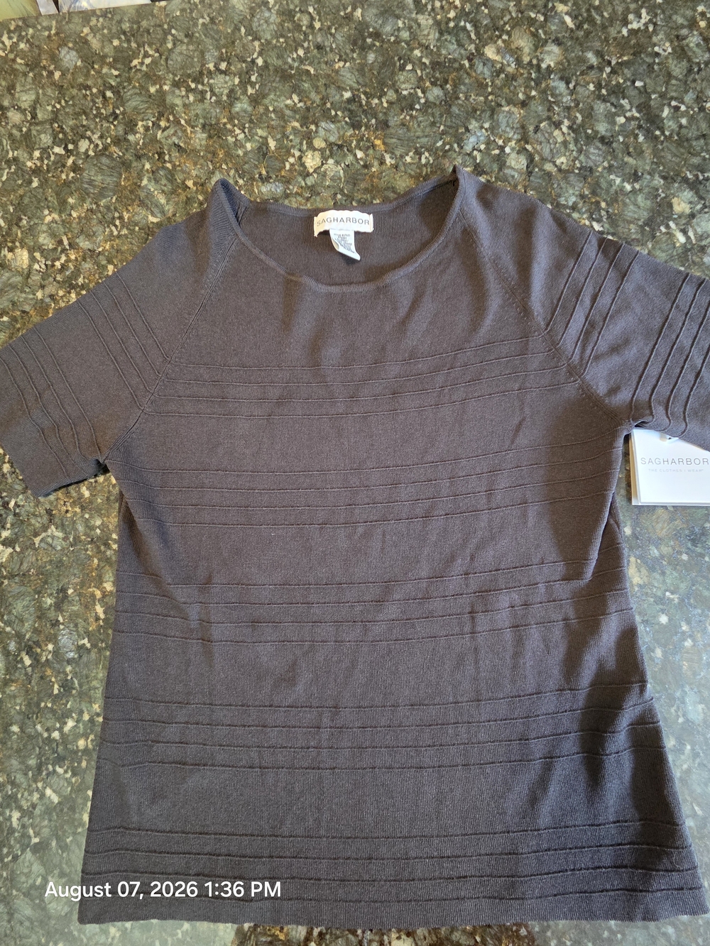 Sag Harbor Women's Brown Short-Sleeve Knit Top